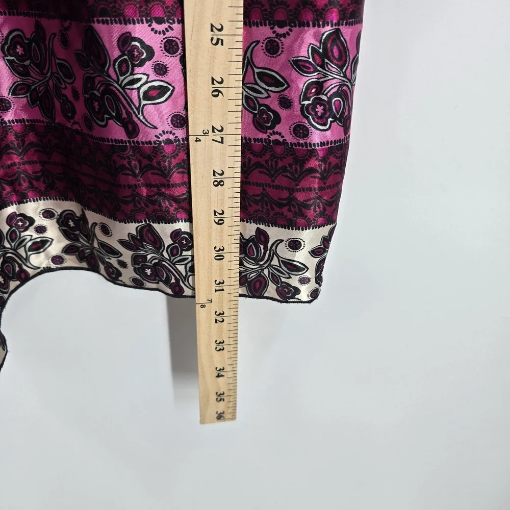 Torrid Blouse Womens Size 1‎ Black Pink Flowers Tunic Tie